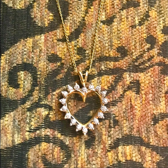 14K diamonds pendant /vintage - Picture 2 of 9